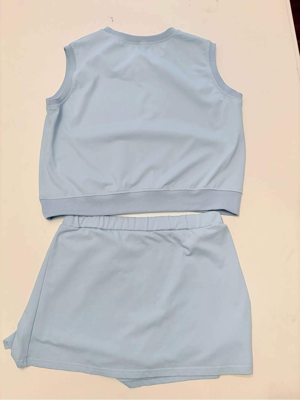 Sky Blue Crop Tank and Matching Skort Set